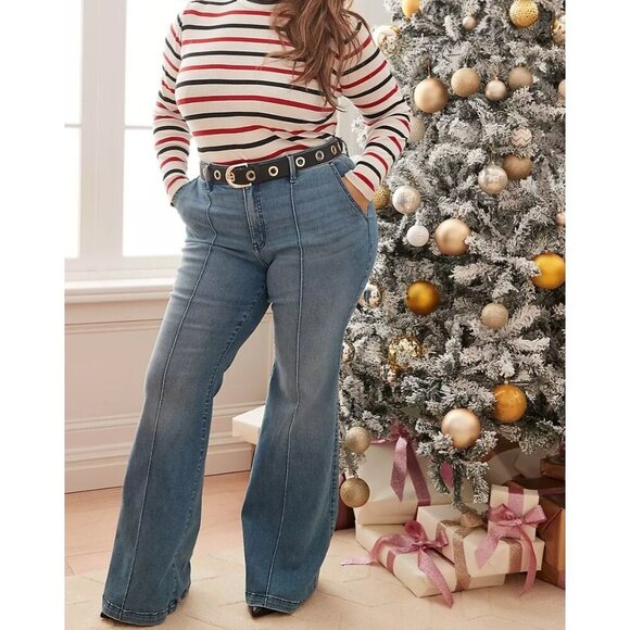 Lane Bryant Signature Fit Flex Magic Waistband High Rise Flare Jeans Size 26 - Picture 1 of 14